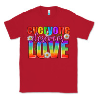 Red Everyone Deserves Love Pride Lgbtq Classic Tee - BundleAndBundleShop