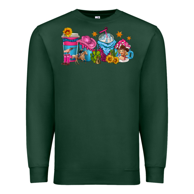 Cowgirl Coffee Cups Premium Sweatshirt by texasbilliewilder | Teevron