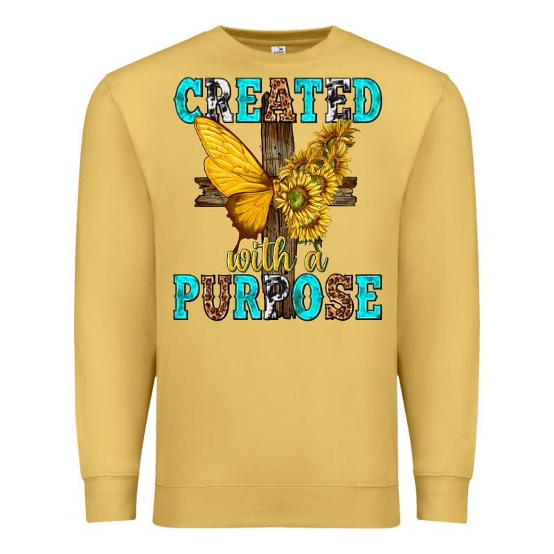 Created With A Purpose Premium Sweatshirt by texasbilliewilder | Teevron