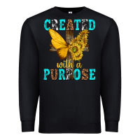 Black created with a purpose Premium Sweatshirt - texasbilliewilder
