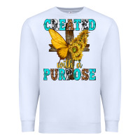 White created with a purpose Premium Sweatshirt - texasbilliewilder
