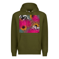 Army Green pink glitter leopard cowhide Premium Hoodie - JahusDesignShop