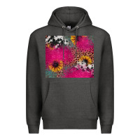 Charcoal Heather pink glitter leopard cowhide Premium Hoodie - JahusDesignShop