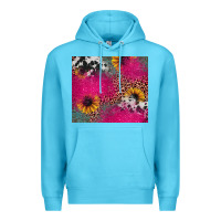 Ocean Blue pink glitter leopard cowhide Premium Hoodie - JahusDesignShop