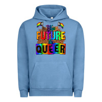 Pigment Pebble Blue the fuuture is queer Urban Hoodie - AdoDesignShop