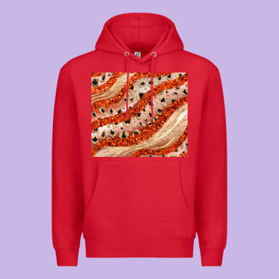 Orange Glitter Premium Hoodie Designed By Jahusdesignshop