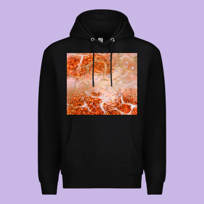 Orange Glitter Premium Hoodie Designed By Jahusdesignshop