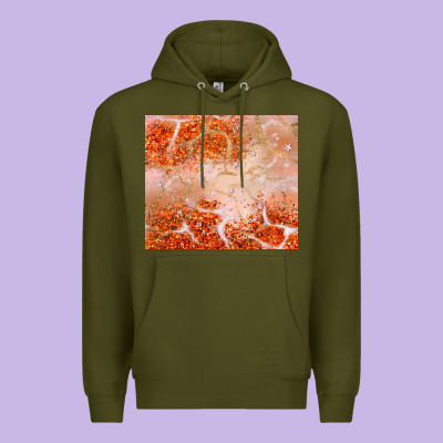Orange Glitter Premium Hoodie Designed By Jahusdesignshop