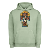 Pigment Oil Green leopard cross  sunflower Urban Hoodie - JahusDesignShop
