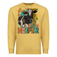 Antique Gold dont be a salty heifer with sunflowers Premium Sweatshirt - texasbilliewilder