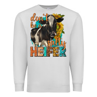 Dove Grey dont be a salty heifer with sunflowers Premium Sweatshirt - texasbilliewilder