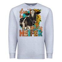 Heather Grey dont be a salty heifer with sunflowers Premium Sweatshirt - texasbilliewilder