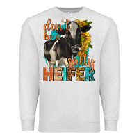 Oatmeal Heather dont be a salty heifer with sunflowers Premium Sweatshirt - texasbilliewilder