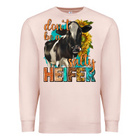 Pale Pink dont be a salty heifer with sunflowers Premium Sweatshirt - texasbilliewilder