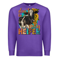 Purple dont be a salty heifer with sunflowers Premium Sweatshirt - texasbilliewilder