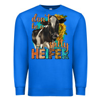 True Royal dont be a salty heifer with sunflowers Premium Sweatshirt - texasbilliewilder