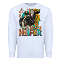 White dont be a salty heifer with sunflowers Premium Sweatshirt - texasbilliewilder