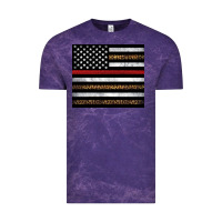 Cloud Purple thin red line American flag leopard Vintage Tee - Artiststas