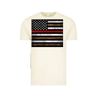 Thin Red Line American Flag Leopard Vintage Tee | Teevron