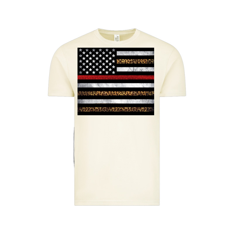 Thin Red Line American Flag Leopard Vintage Tee by Artiststas | Teevron