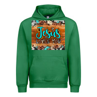 Emerald jesus loves you Urban Hoodie - JahusDesignShop