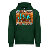 Foreset Green jesus loves you Urban Hoodie - JahusDesignShop