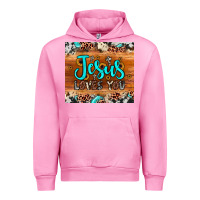 Fuchsia Pink jesus loves you Urban Hoodie - JahusDesignShop