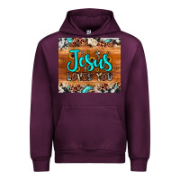 Mauve Wine jesus loves you Urban Hoodie - JahusDesignShop