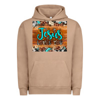 Pigment Burro jesus loves you Urban Hoodie - JahusDesignShop