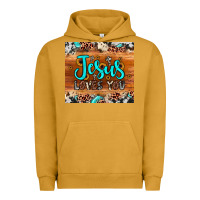 Pigment Peanut Butter jesus loves you Urban Hoodie - JahusDesignShop