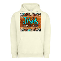 Pigment Pistachio jesus loves you Urban Hoodie - JahusDesignShop