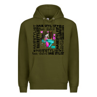 Army Green hair stylist elementary Premium Hoodie - AdoDesignShop
