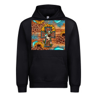 Black leopard cross sunflower Urban Hoodie - JahusDesignShop