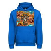 Cobalt leopard cross sunflower Urban Hoodie - JahusDesignShop