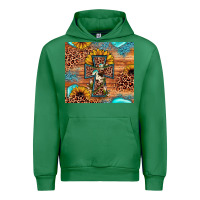 Emerald leopard cross sunflower Urban Hoodie - JahusDesignShop