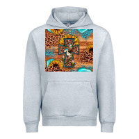 Heather Grey leopard cross sunflower Urban Hoodie - JahusDesignShop