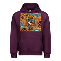 Mauve Wine leopard cross sunflower Urban Hoodie - JahusDesignShop