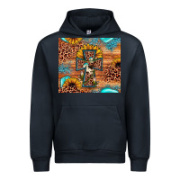 Navy leopard cross sunflower Urban Hoodie - JahusDesignShop