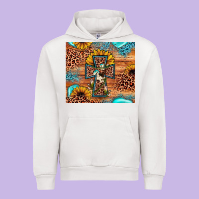 Leopard Cross Sunflower Urban Hoodie Designed By Jahusdesignshop
