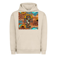 Pigment French Oak leopard cross sunflower Urban Hoodie - JahusDesignShop