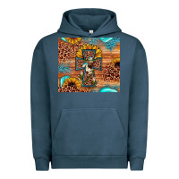 Pigment Midnight Navy leopard cross sunflower Urban Hoodie - JahusDesignShop