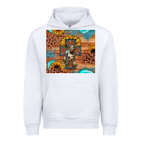 White leopard cross sunflower Urban Hoodie - JahusDesignShop