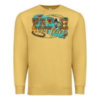 Antique Gold faith over fear Premium Sweatshirt - texasbilliewilder