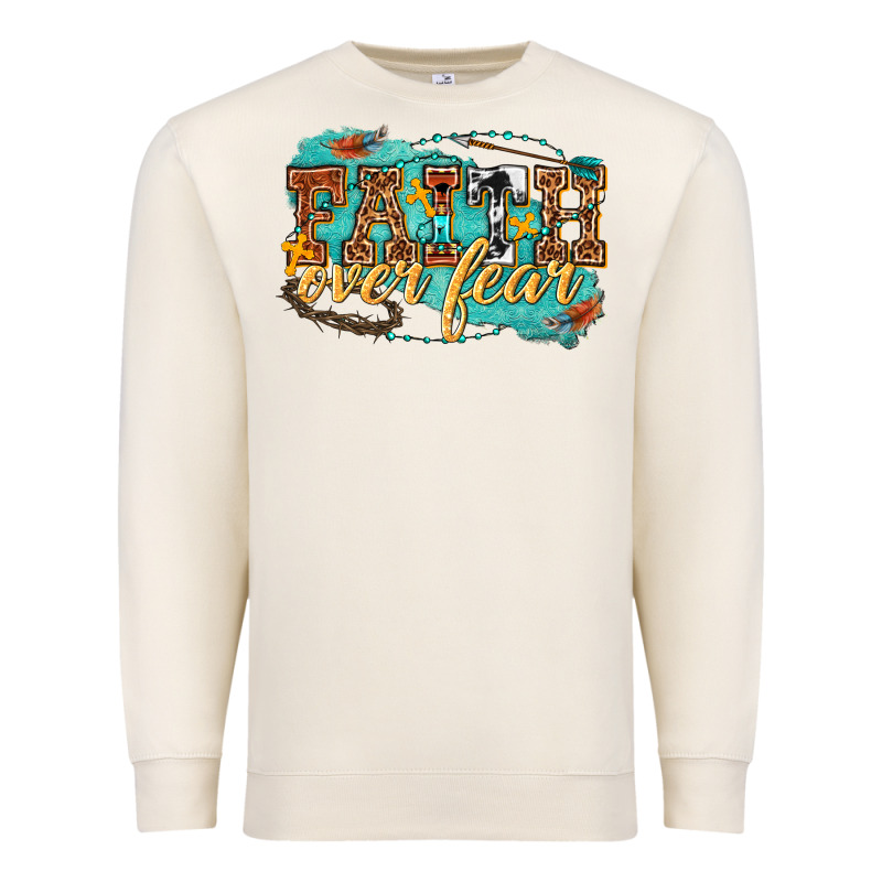 Faith Over Fear Premium Sweatshirt by texasbilliewilder | Teevron