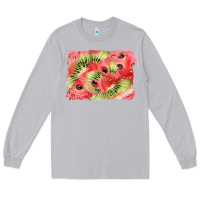 Moon Dust watermelon strawberry kiwi background Long Sleeve Tee - BarkalooDesign