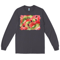 Smoke watermelon strawberry kiwi background Long Sleeve Tee - BarkalooDesign