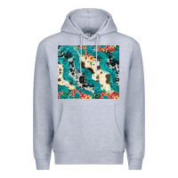 Heather Grey turquoise glitter cowhide Premium Hoodie - JahusDesignShop