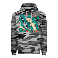 Slate Camo turquoise glitter cowhide Premium Hoodie - JahusDesignShop
