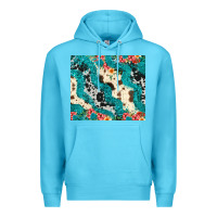 Ocean Blue turquoise glitter cowhide Premium Hoodie - JahusDesignShop