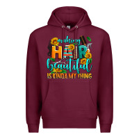 Burgundy making hair beautiful is kinda my thing Premium Hoodie - AdoDesignShop